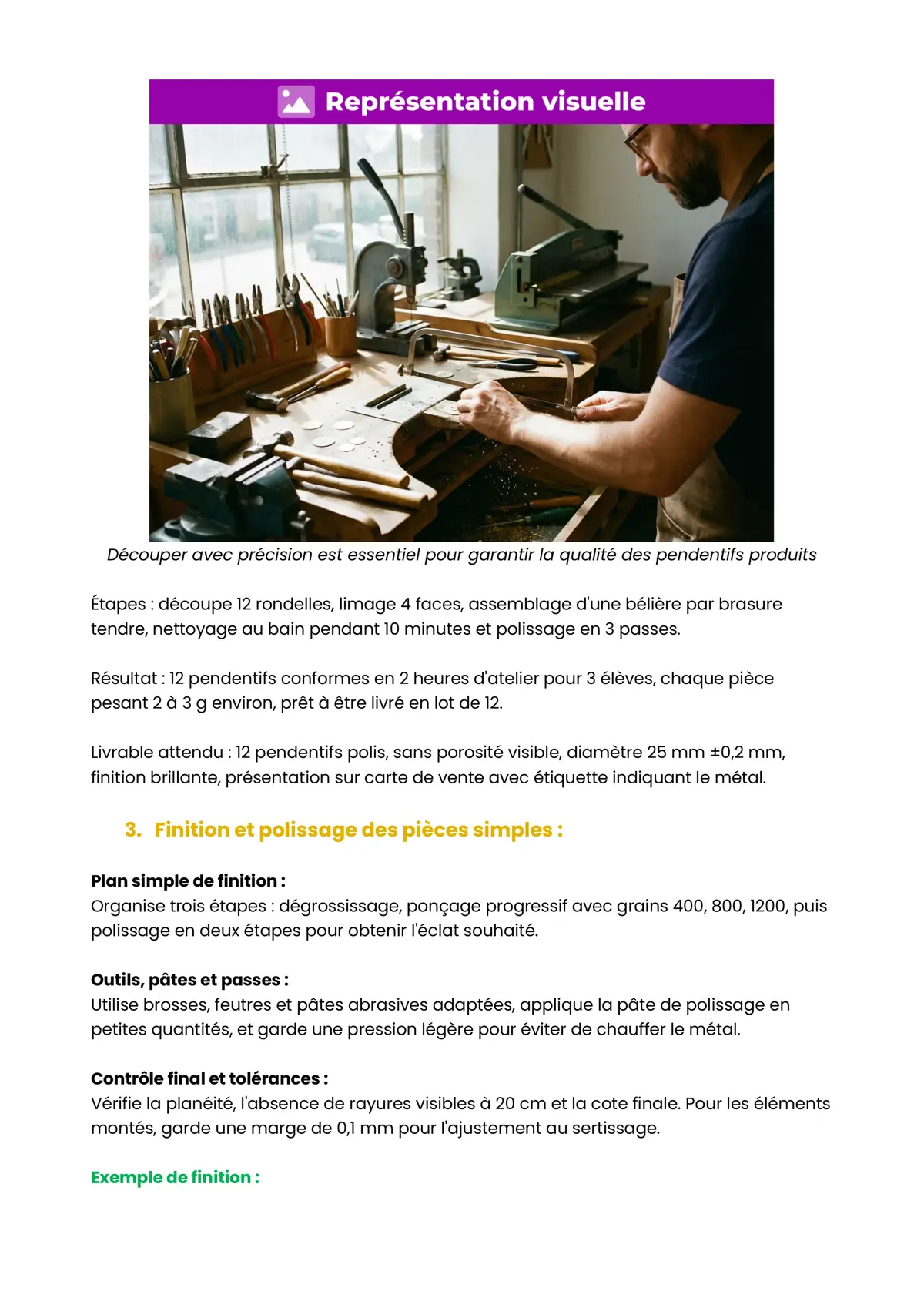 Example Fiche de Révision CAP Bijoutier